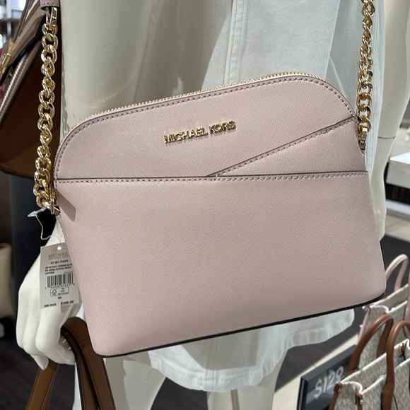 MICHAEL KORS 
Jet Set Travel Medium Dome Crossbody Bag XCROSS XBODY
Powder Blash - Picture 6 of 16